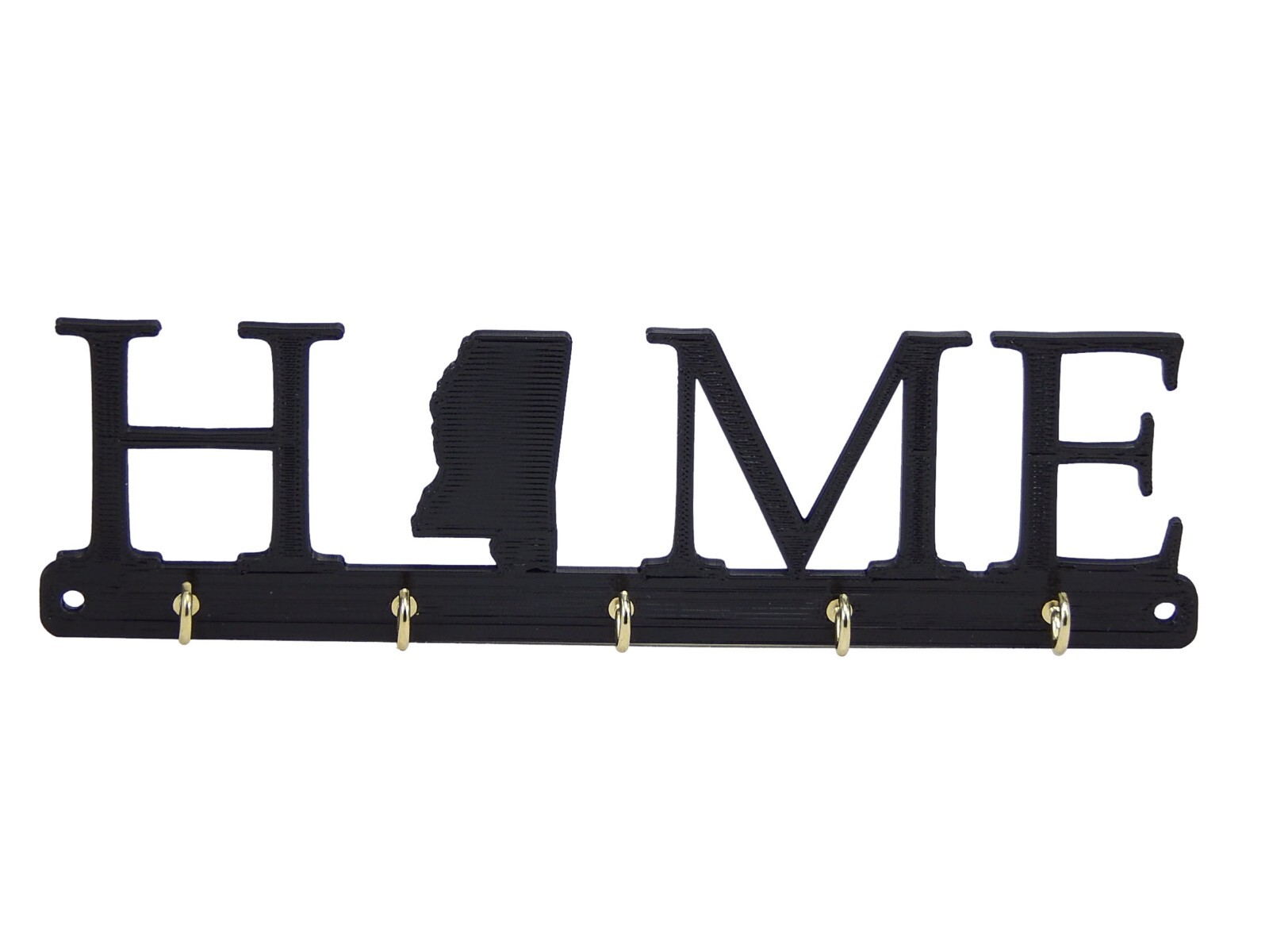 Mississippi Home State Shape Key Holder Hanger Rack Hooks Housewarming Wall Gift