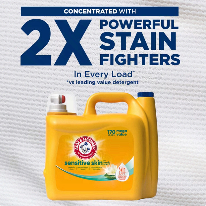 4 Pack Sensitive Skin Plus Fresh Scent, 170 Loads Liquid Laundry Detergent