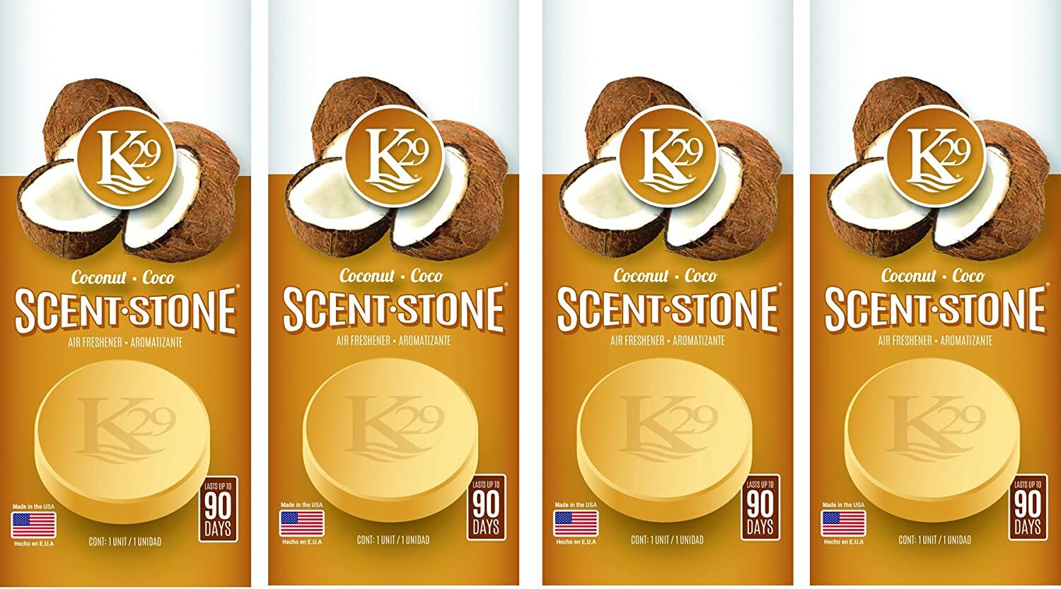 K29 Coconut Stone Air freshener, Long-lasting Fragrance, 4 Packs