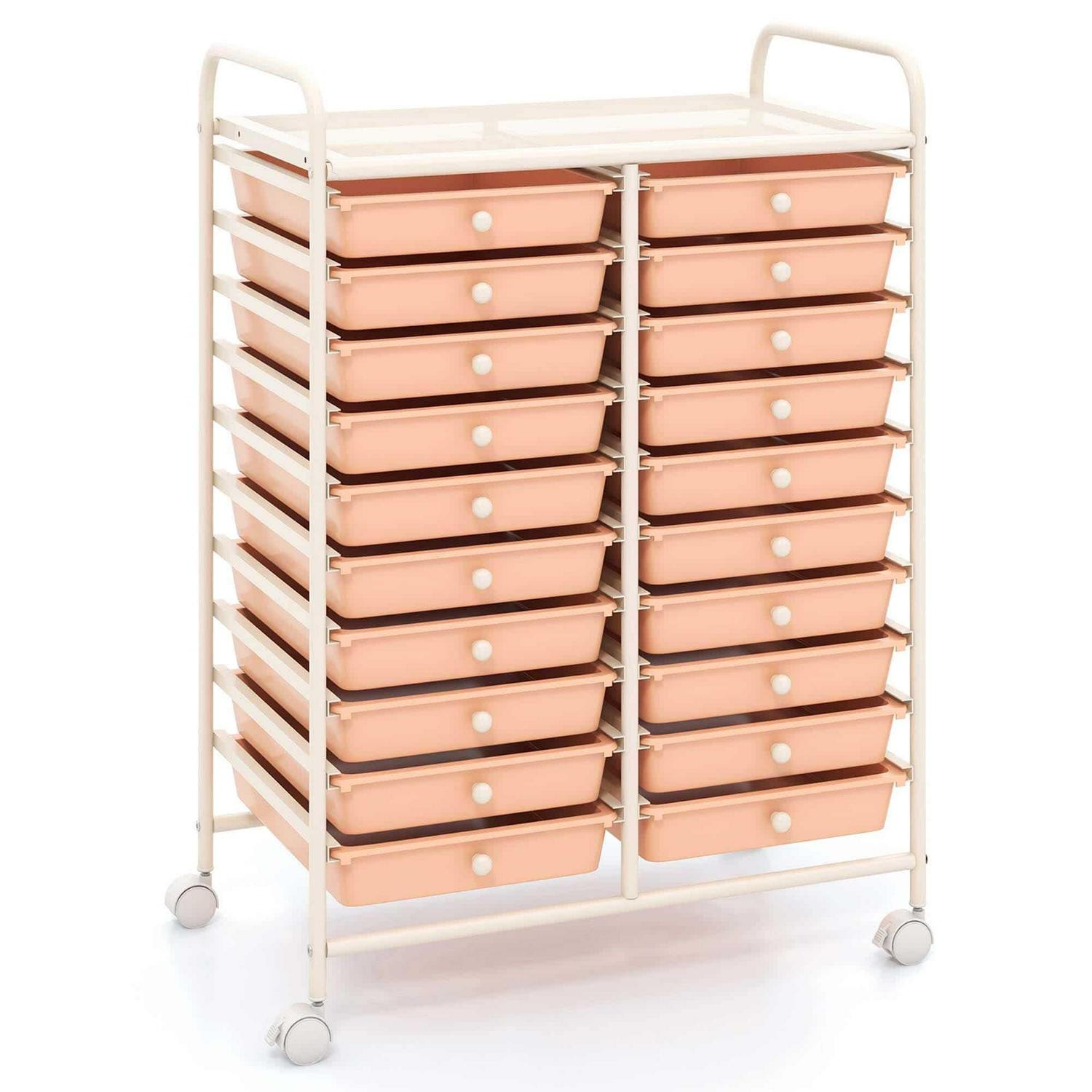 Costway 20 Drawers Rolling Cart Storage Scrapbook Paper Studio – See Details