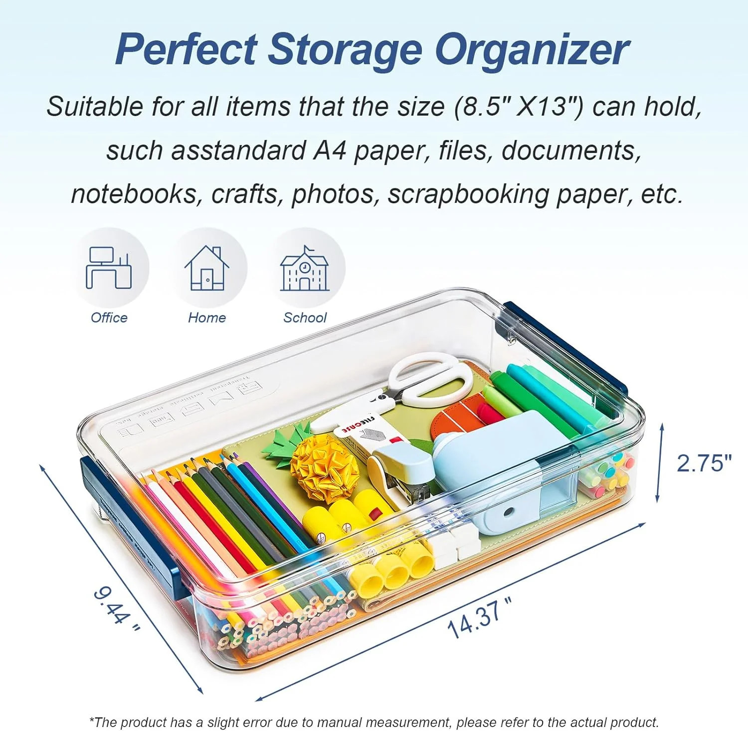 9×13 Clear Plastic Project Case Stackable Storage Box 2-Pack 5.5Qt Container