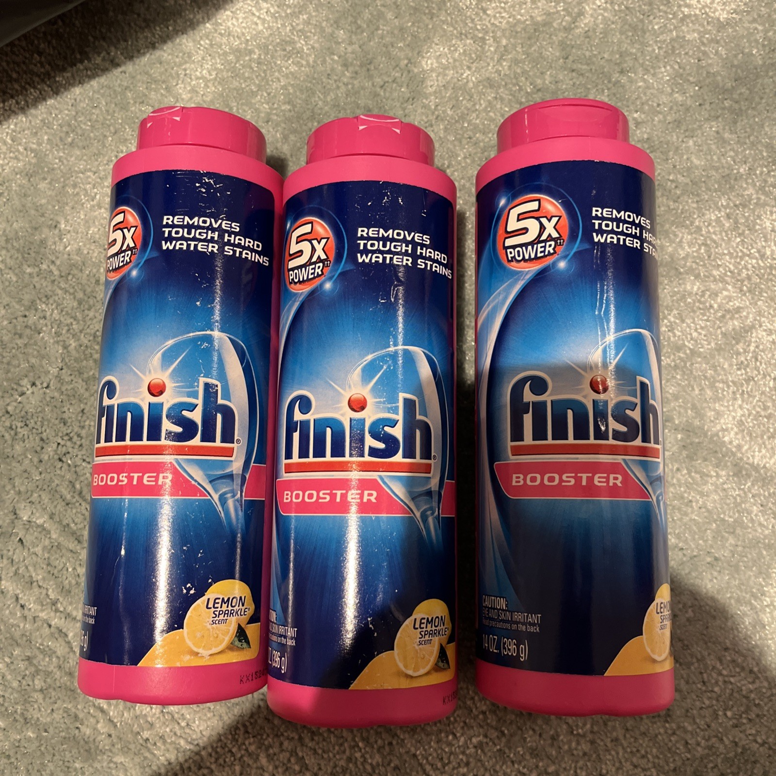 3x Finish Hard Water Booster Powder Hard Water Lemon Sparkle 14 Oz *READ*