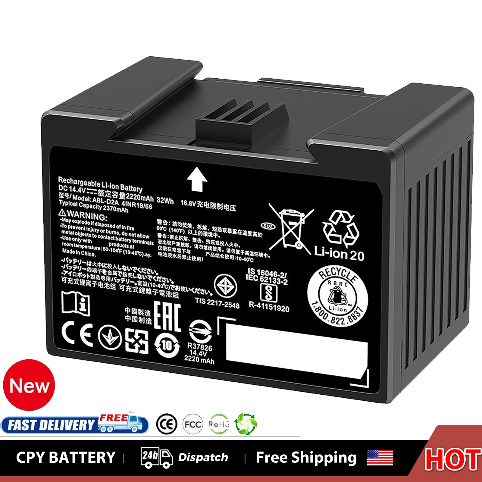 ✅For iRobot Roomba 14.4V Battery i7 e6 7550 e5 e5152 e5154 ABL-D1 e and i Series