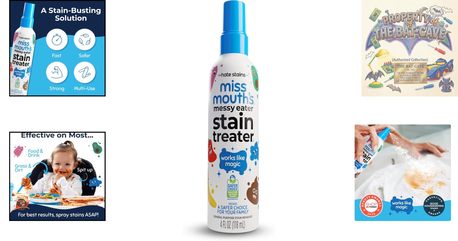 Messy Eater Stain Treater Spray – 4oz, Biodegradable & Fast Working for Families