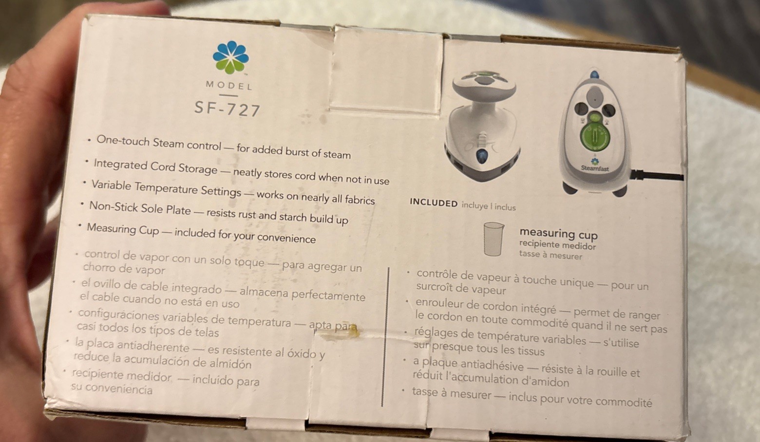 Steamfast Travel Size Mini Steam Iron Model SF-727 Durable Non Stick