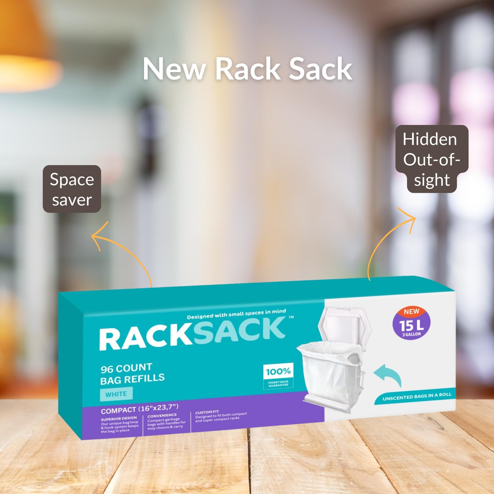 Rack Sack Rolled Bag Refills White 96’s