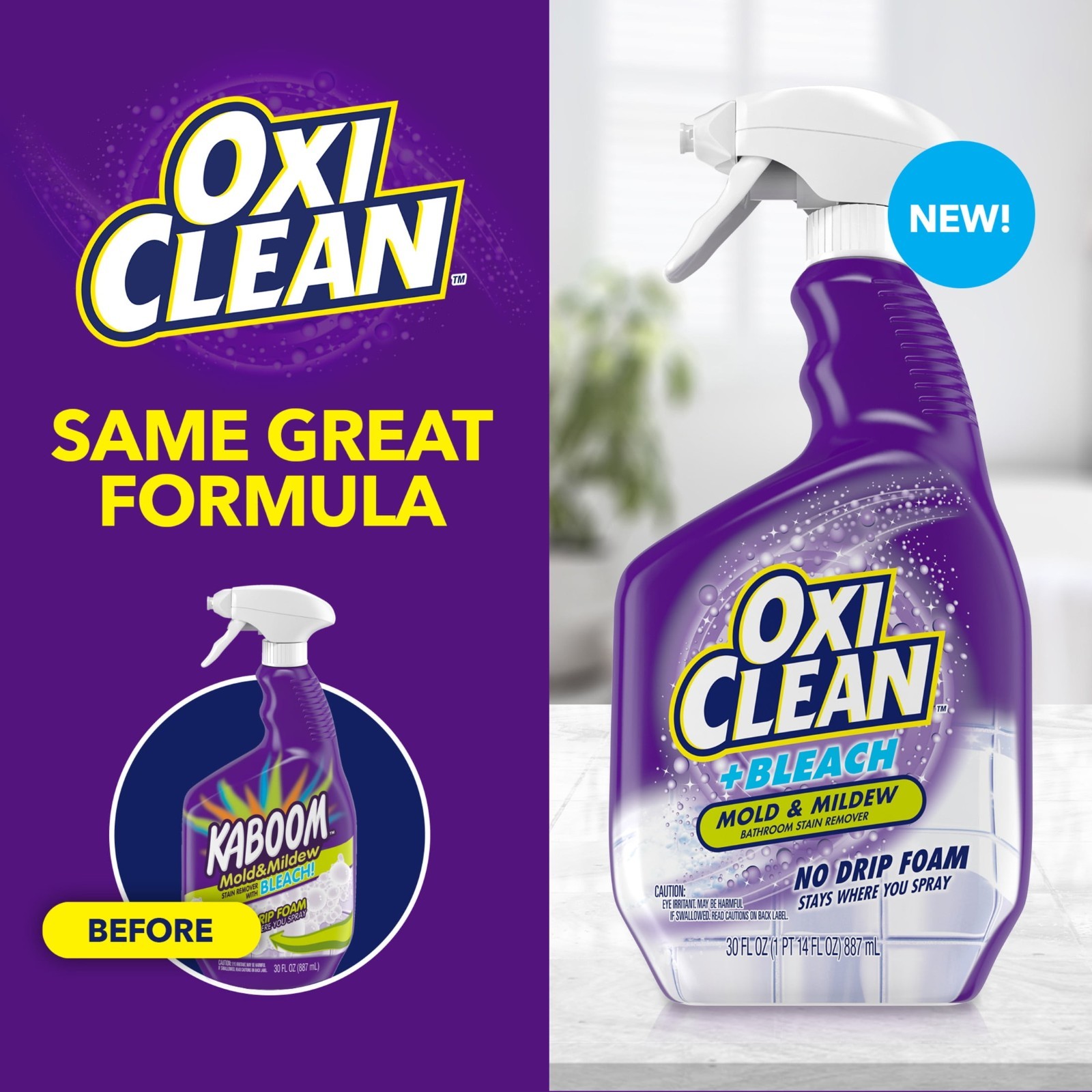 OxiClean No Drip Foam Mold & Mildew Spray, 30 Ounce