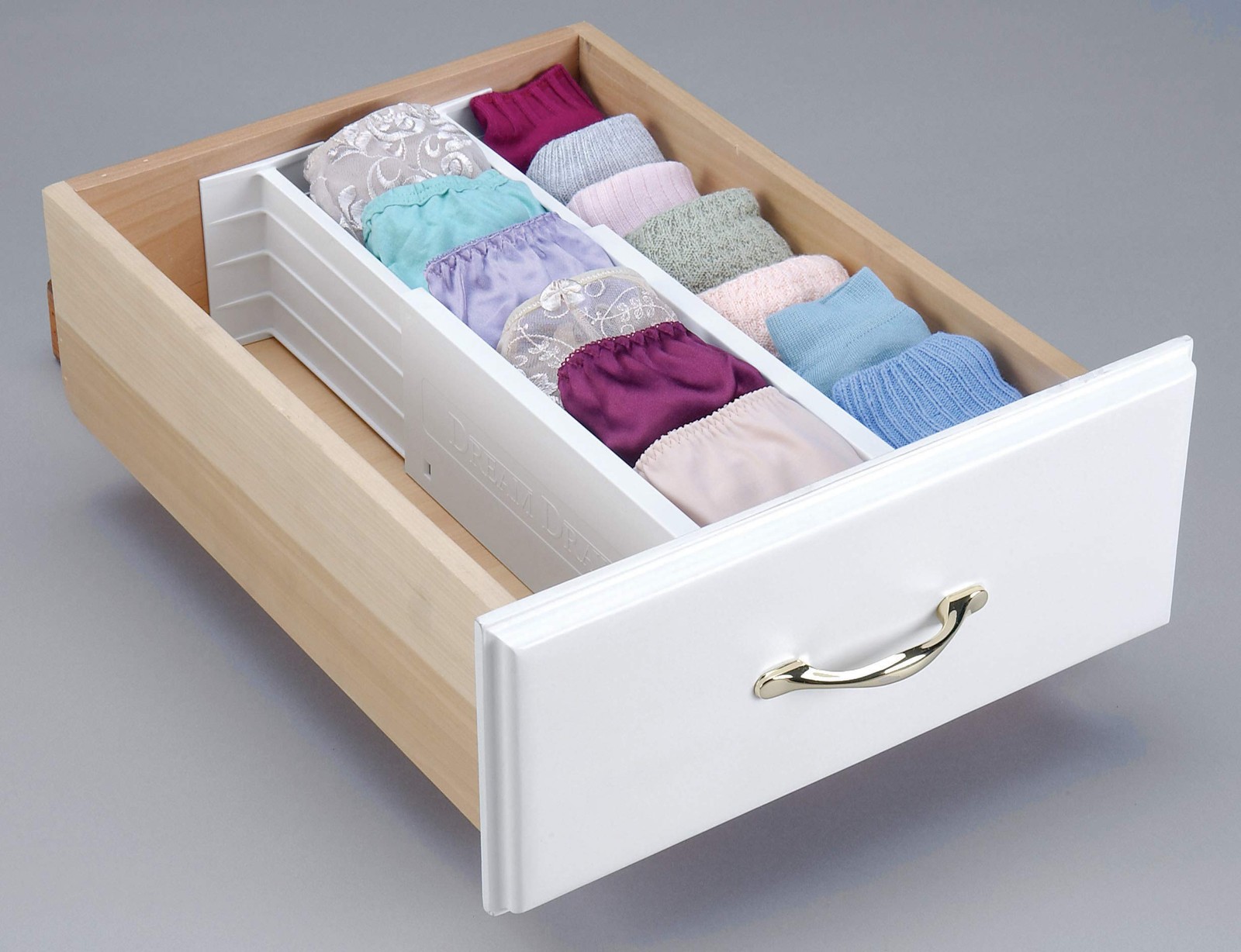 Dial Industries Adjustable Dresser Drawer 4.5 in Deep, (Set of 2), White