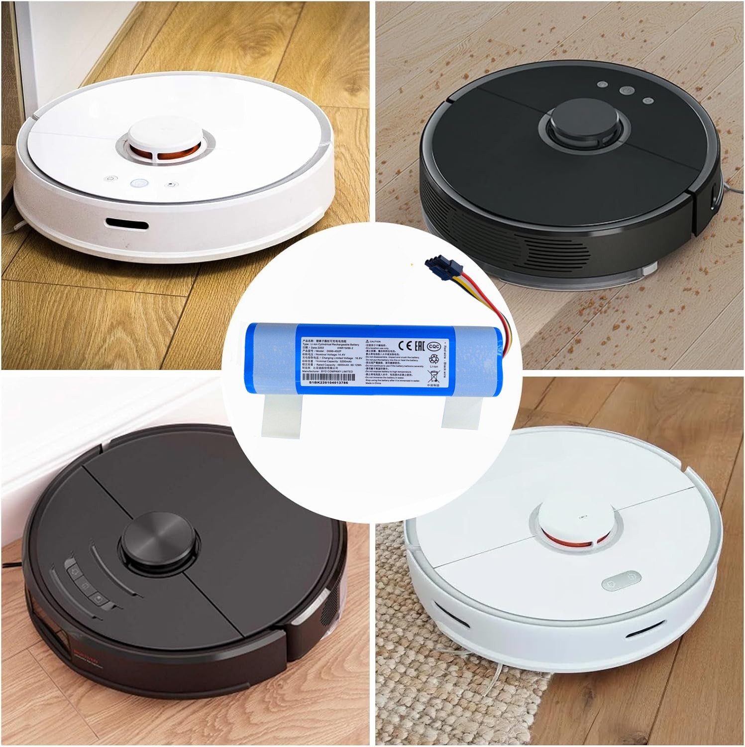 New Battery for Roborock E4 E20 E25 E35 E201, C10 T6 T60 T65 Robot Vacuum