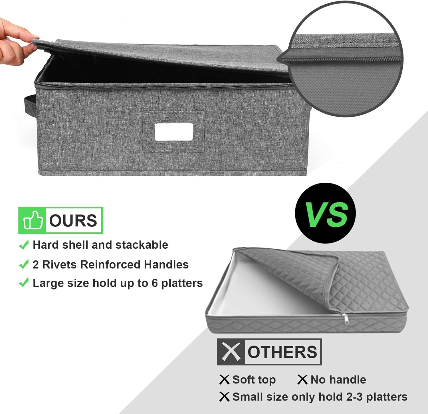 Storage Containers Hard Shell 2 Pack Platter Storage Case 17″ x 13″ x 6″