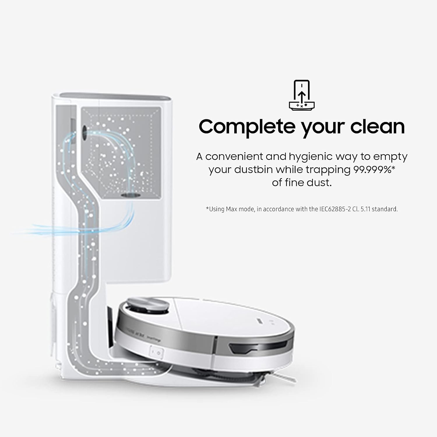 Samsung VR30T85513W/AA Jet Bot+ Robot Vacuum with Clean Station, White