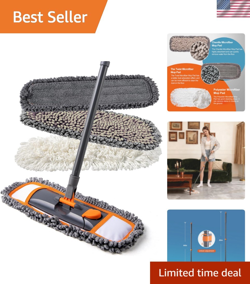 Mops for Floor Cleaning for Hardwood, Marble, Tile Floor Mopping | 3 Differen…