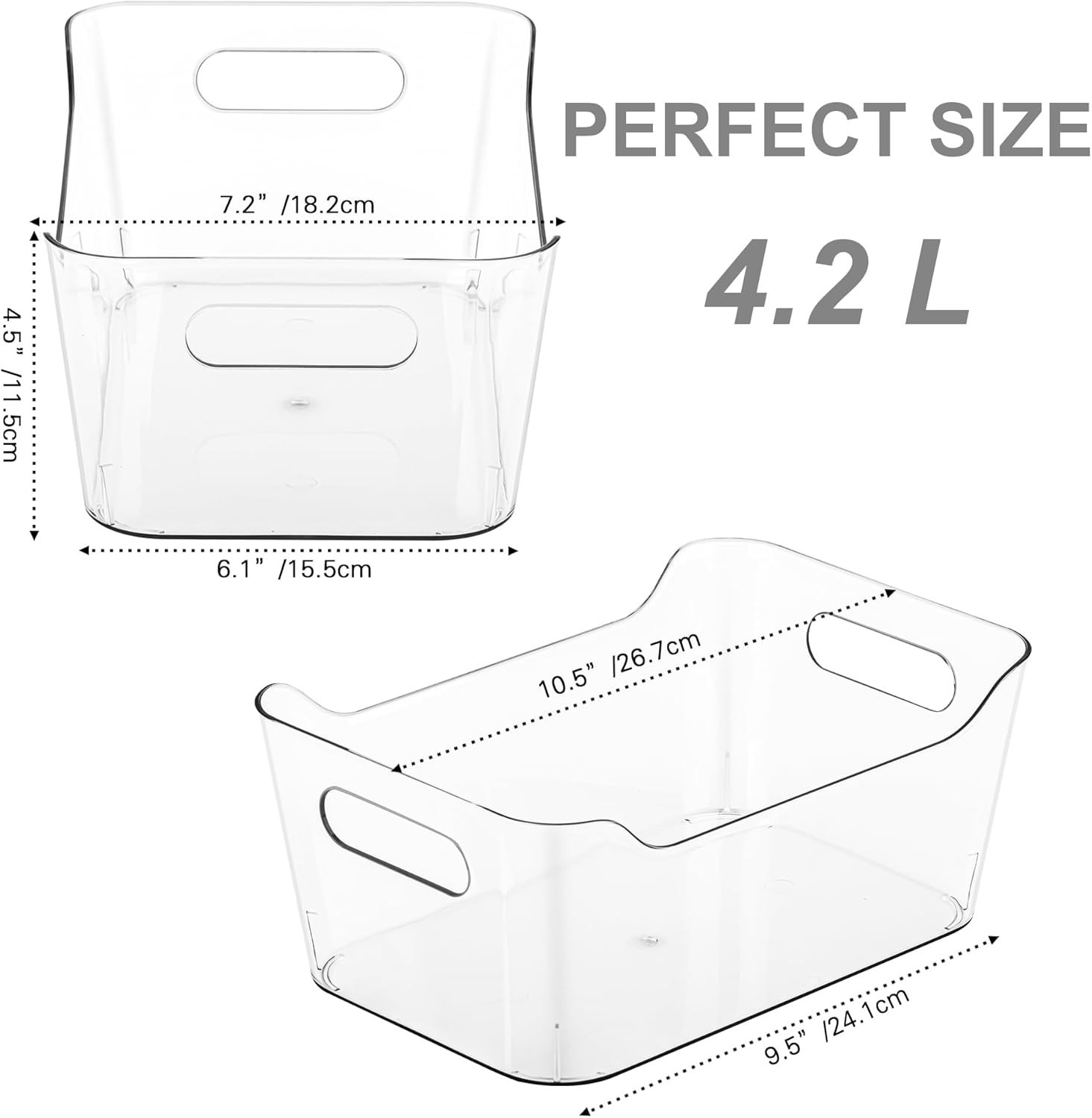 12 Pack Plastic Storage Bins, Multi-Use Organizer Bins, Pantry Organizer, Cle…