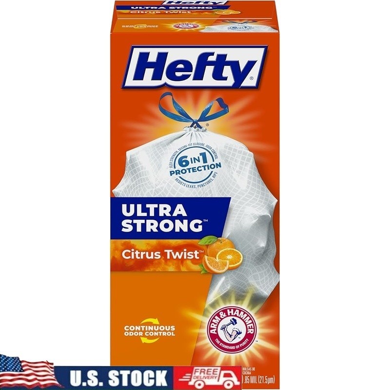 Ultra Strong 13 Gal Trash Bags 40 Count Odor Control Kitchen Garbage Bags New