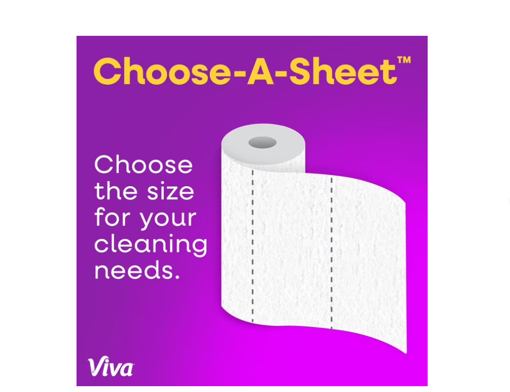 Viva Signature Cloth Paper Towels, 8 Triple Rolls, 129 Sheets per Roll