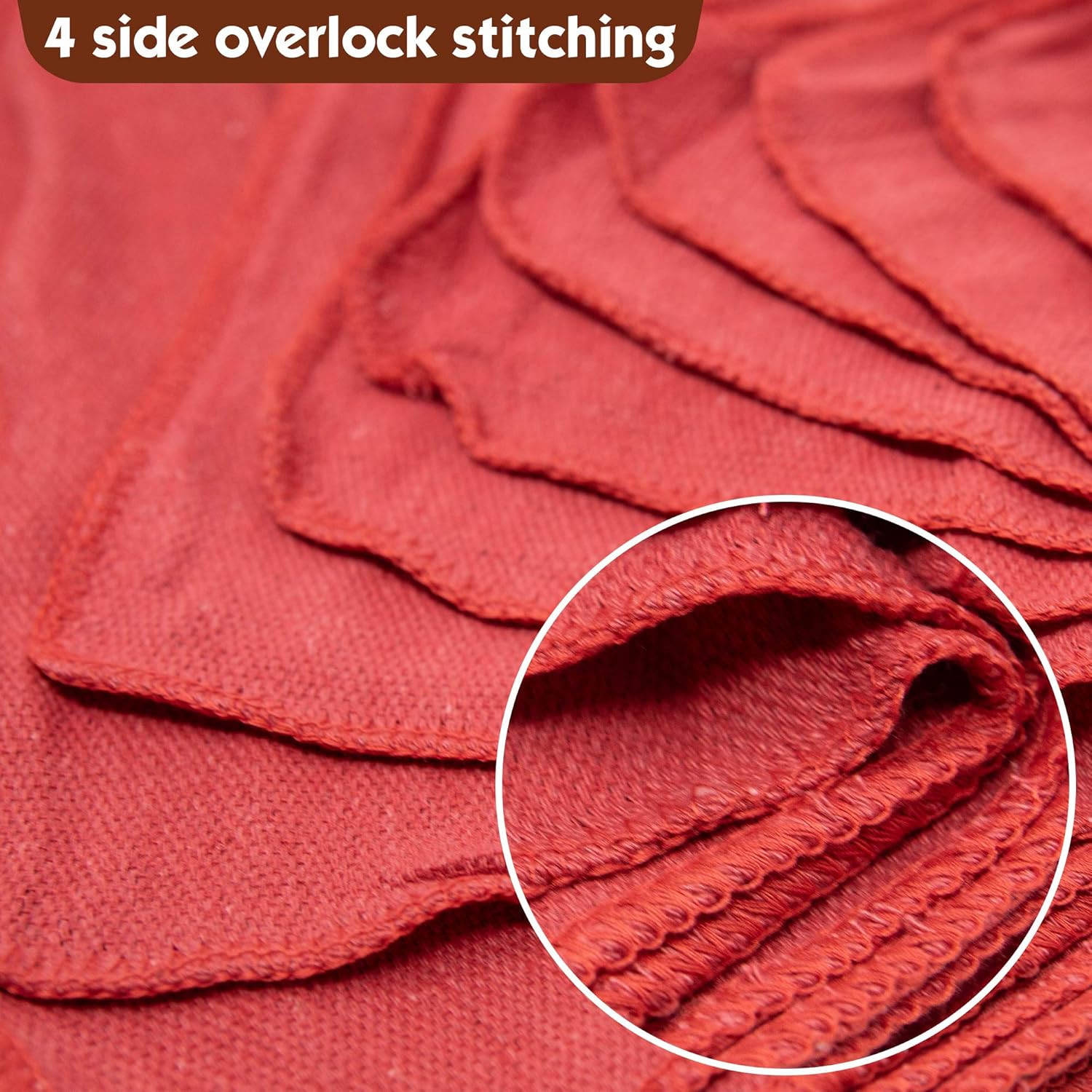 25 Pack 14×14 Cotton Shop Towels Red Reusable Mechanic Cleaning Rags Bulk