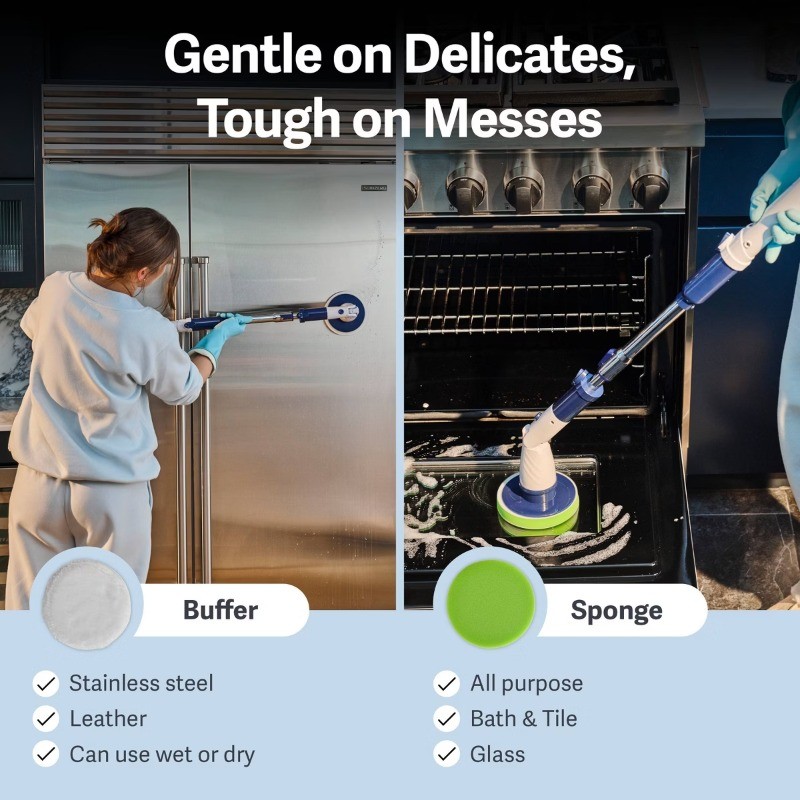 Casabella Power Spin 6 Count Microfiber Scrub And Shine Attachment Set