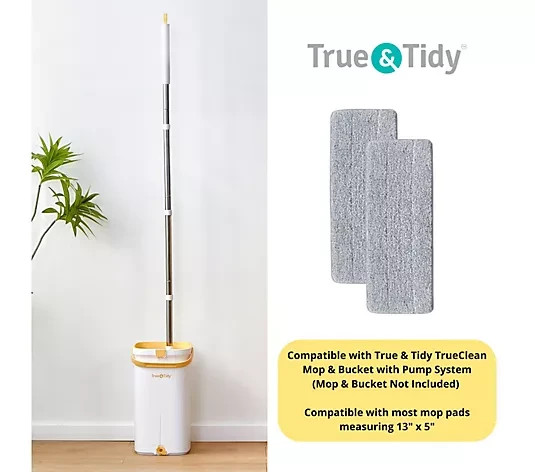 True & Tidy 2-PC Microfiber Mop Pad Replacementfor BUCKET-900