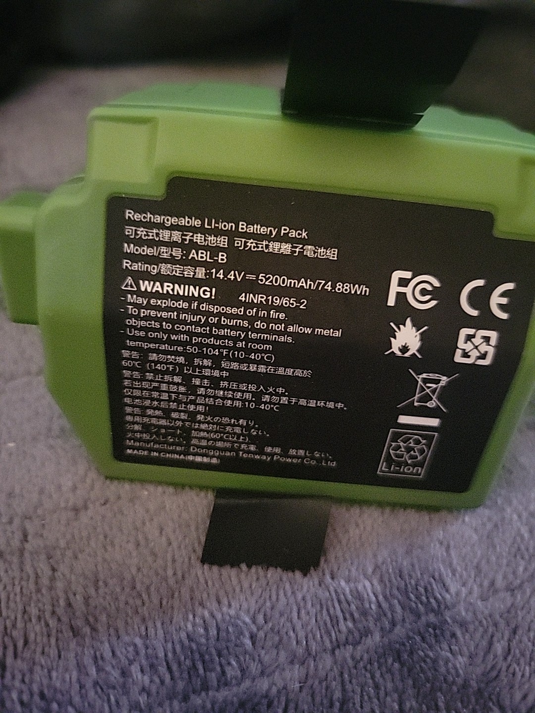 ABL B for iRobot Roomba S9 9150 S9+S9550 9550 + S9 Plus S955020 S9550 14.4V 48wh
