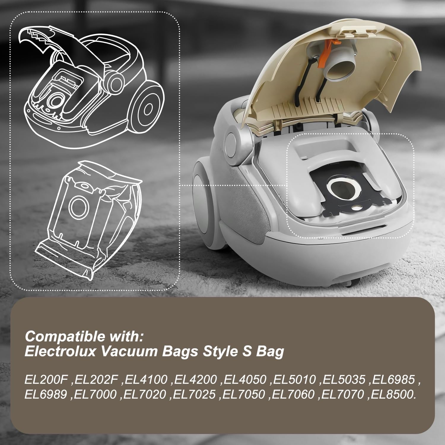 Replacement 10 Pack EL200G S Vacuum Bags for Electrolux EL200 EL200A EL200B