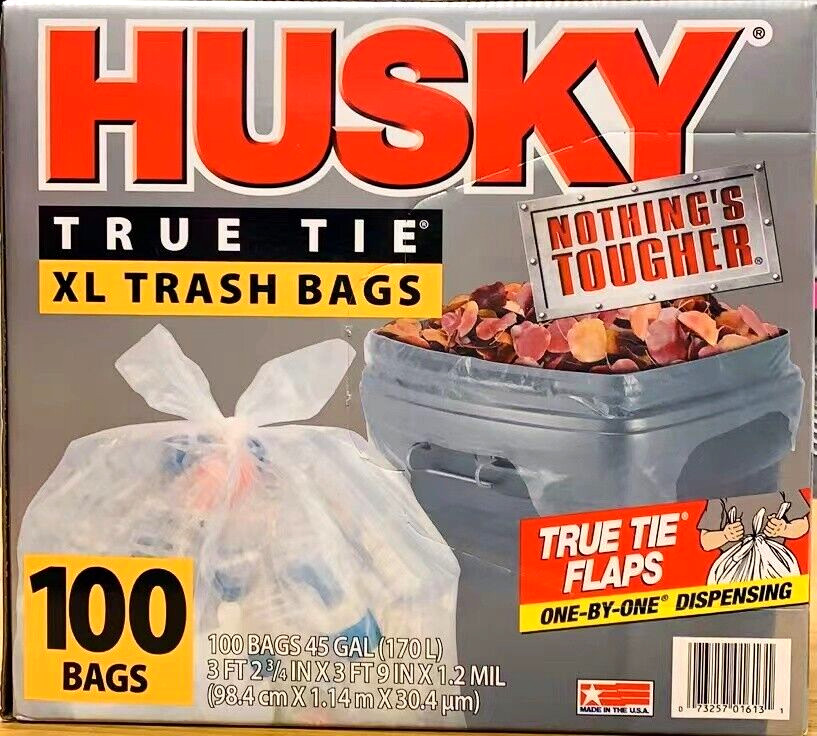 Kirkland Signature Trash Bags, Clear, 45 Gallon, 100 ct