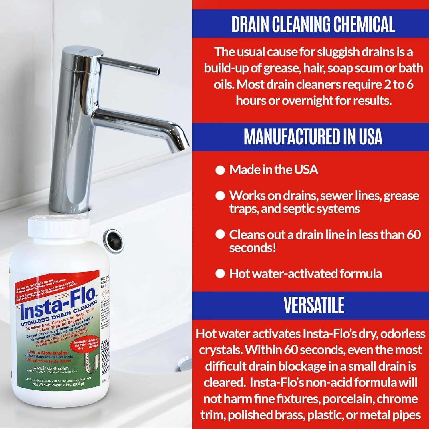 Thrift Marketing 2LB Insta Drain Cleaner