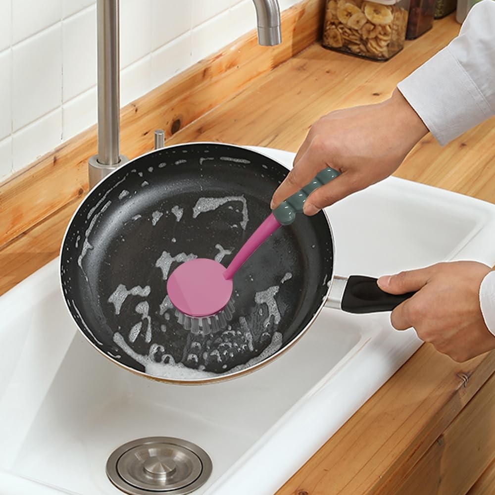 6 PCS Cleaning Brush, Scrub Brush Set for Kitchen and Bathroom Household Use wit