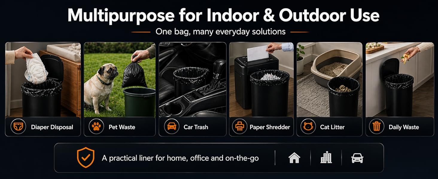 10 Gallon 200 Counts Extra Strong Trash Bags Tall Kitchen Garbage Bags by , 9