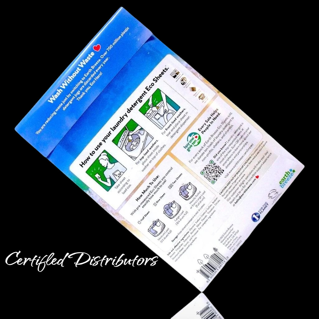 Earth Breeze (5-Pack) Laundry Detergent Sheets Fragrance-Free 300 Loads Total