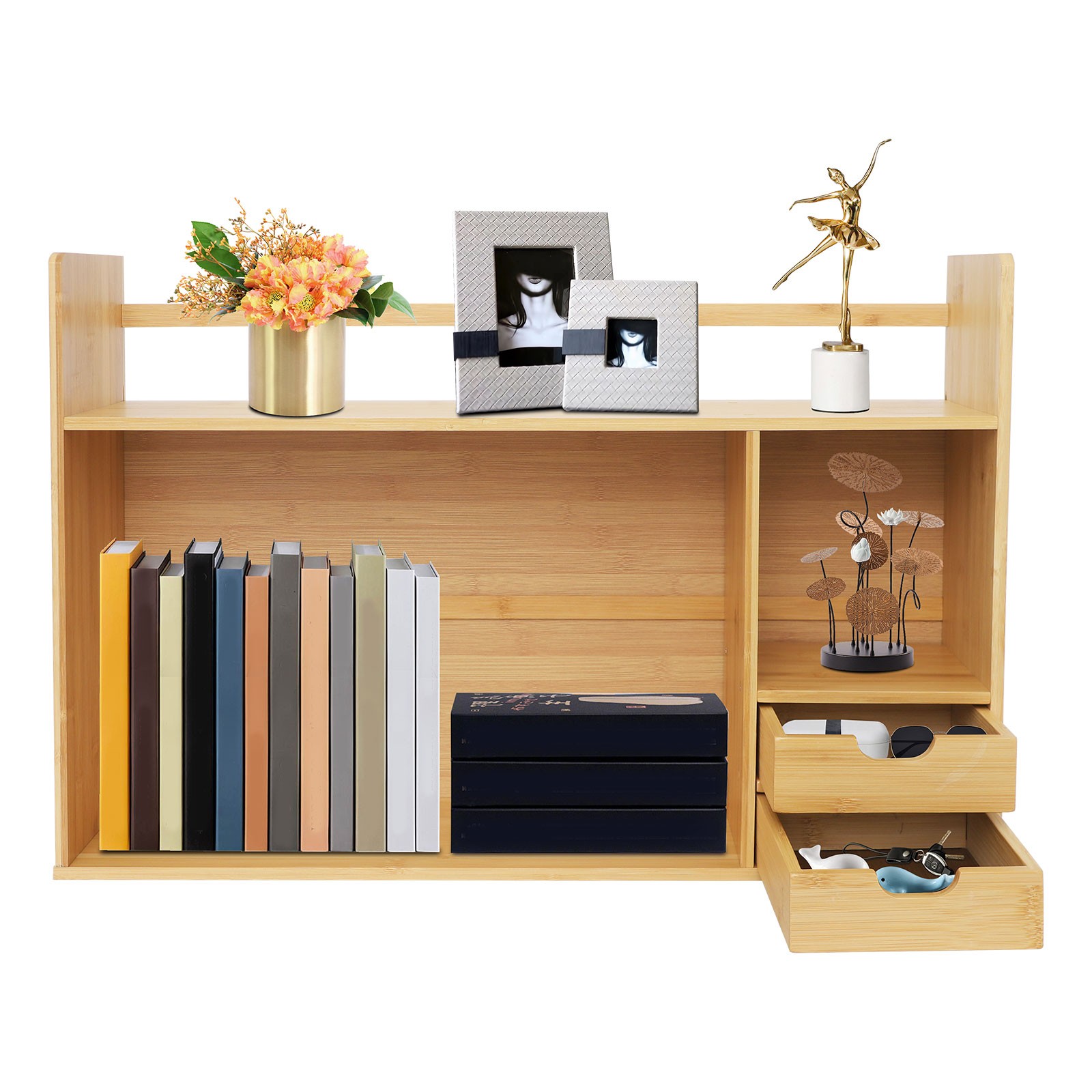 Small Desktop Bookshelf for Students Minimalist Office Desk Bookshelf 68*46cm US