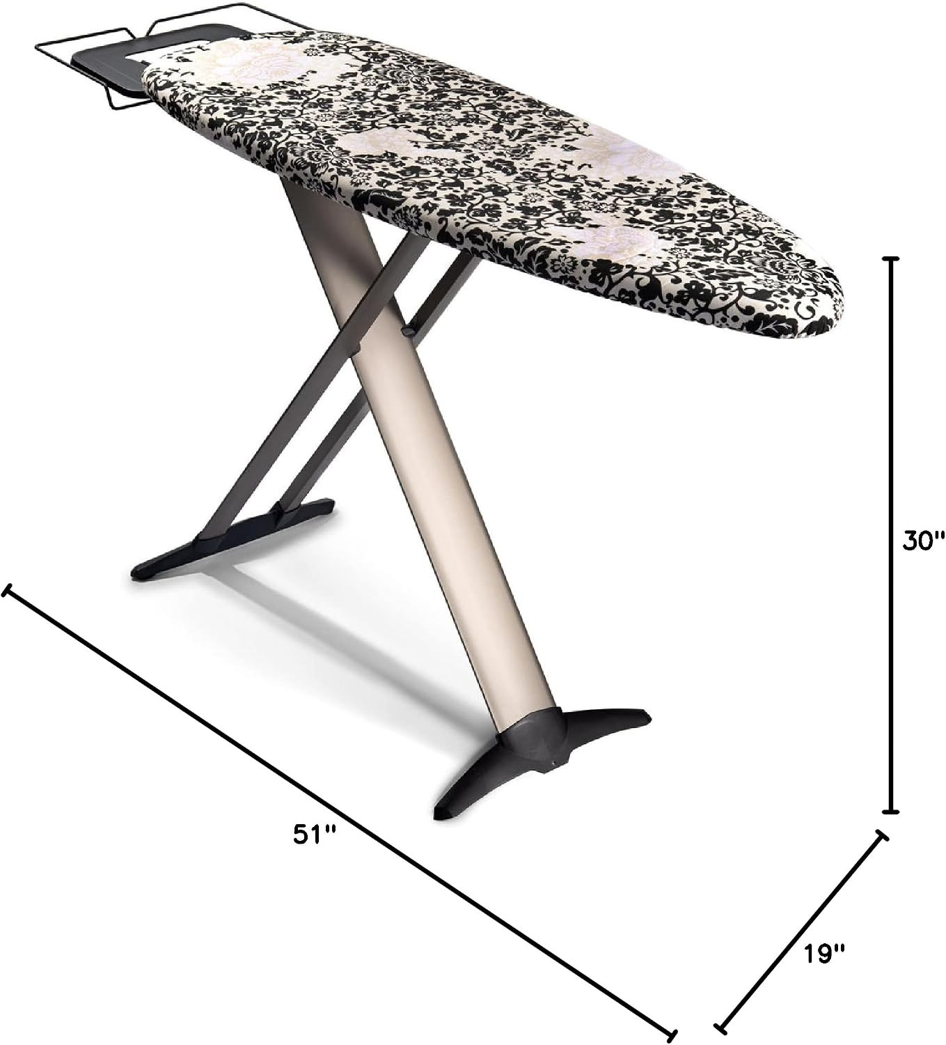 Pro Luxury Ironing Board – Extra Wide 51X19 Ironing Surface, Ultra-Premium Alumi