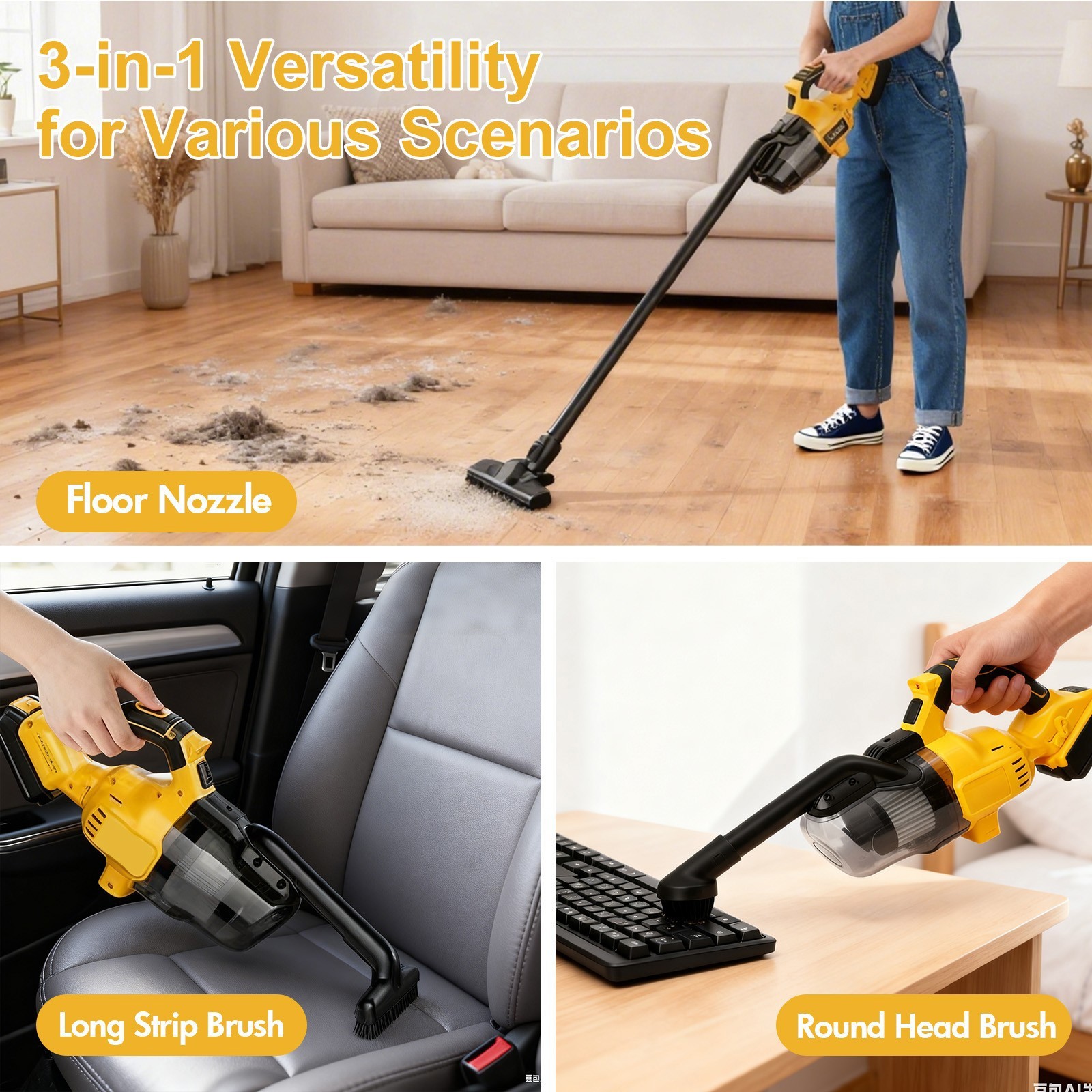 20V Cordless 5-in-1 Handheld Vacuum Cleaner – Powerful & Portable Cleaning Tool