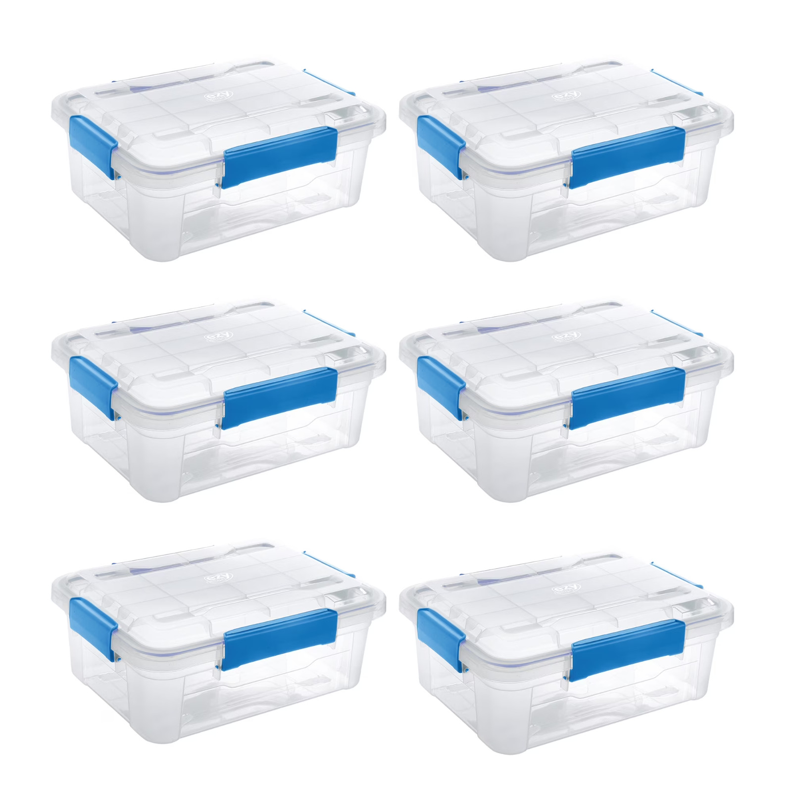 6 PACK – EZY STORAGE WATERPROOF 3Gal/12Qt/11.4L STORAGE BOX IP67