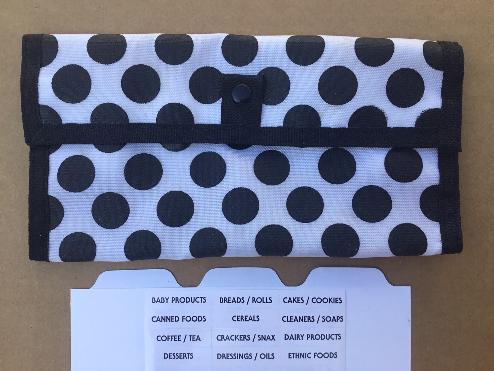 Black Polka Dot Hannah Hansen Coupon Organizer