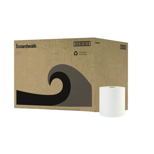 Boardwalk 8122 Hardwound Paper Towels, 1-Ply, 8″ x 800 ft, White, 6 Rolls/Carton