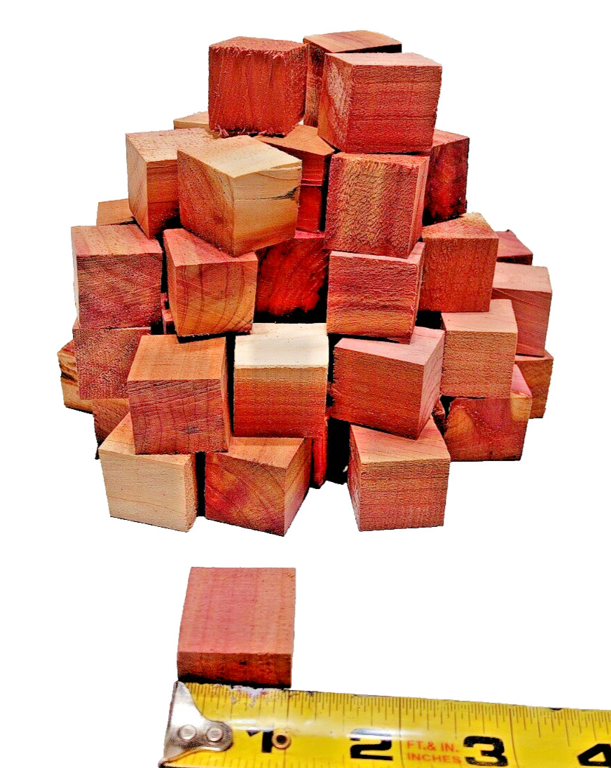 60 Aromatic Red Cedar Wood Blocks CHEMICAL FREE BUG/MOTH REPELLENT SHIPs FREE!