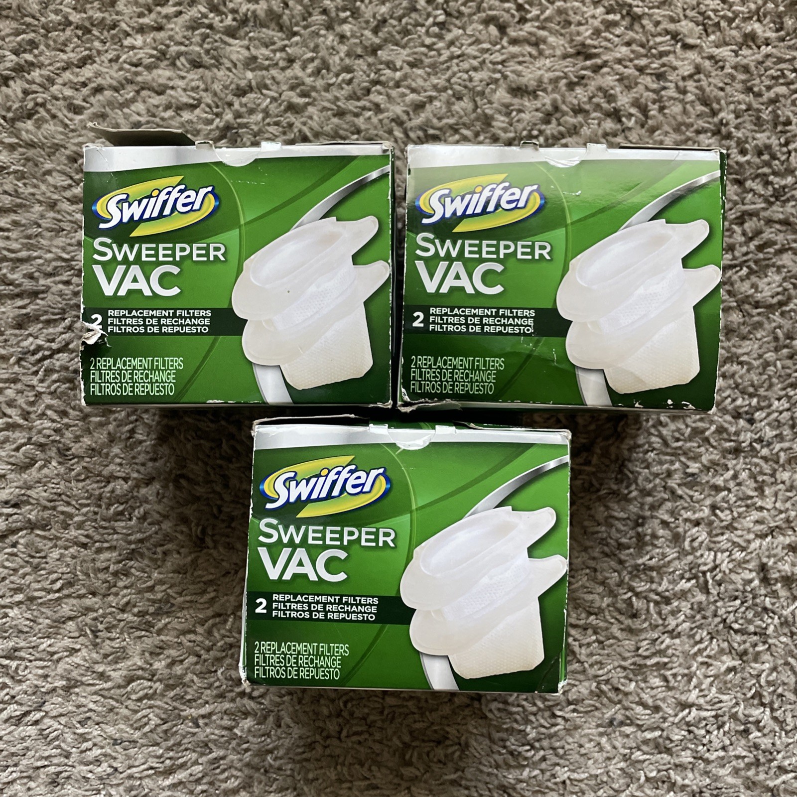 3 Packs Genuine Swiffer Sweeper Vac Vacuum Replacement Filters (6 Total) SEALED
