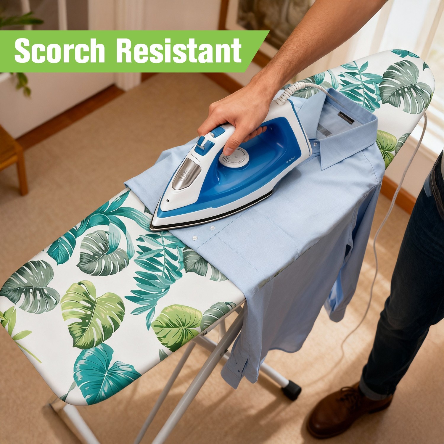 Garnen Ironing Board Cover and Pad Replacement 15×54″ Iron Board Cover 6mm Thick