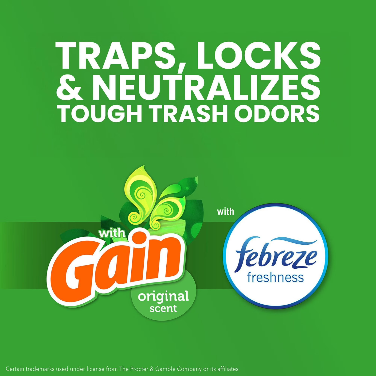 Glad ForceFlex 13-Gal Kitchen Trash Bags, Gain Original Scent + Febreze, 160ct