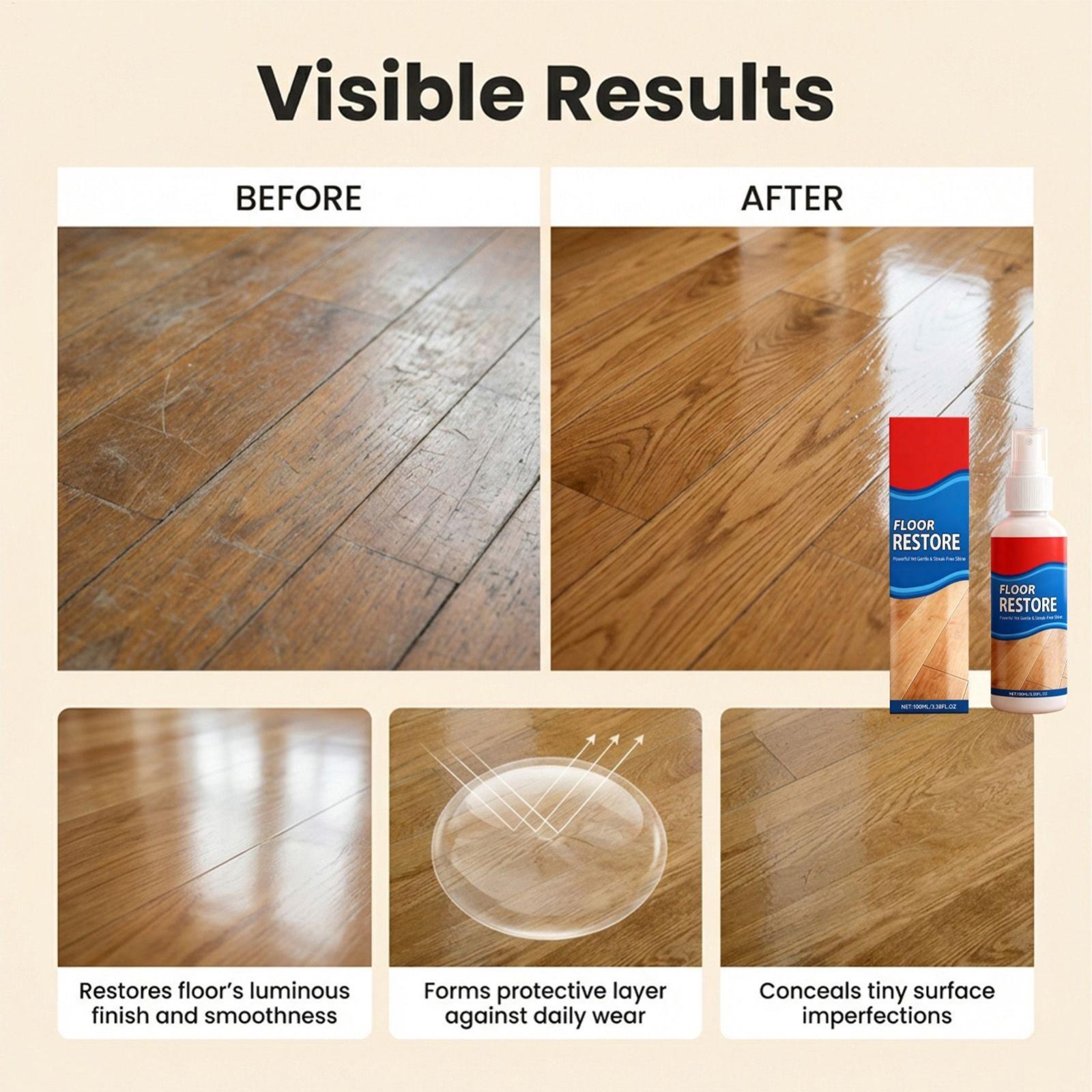 Clean-Eez Ultimate Floor Restorer & Polish – Revitalize And Shine Wood 100ml