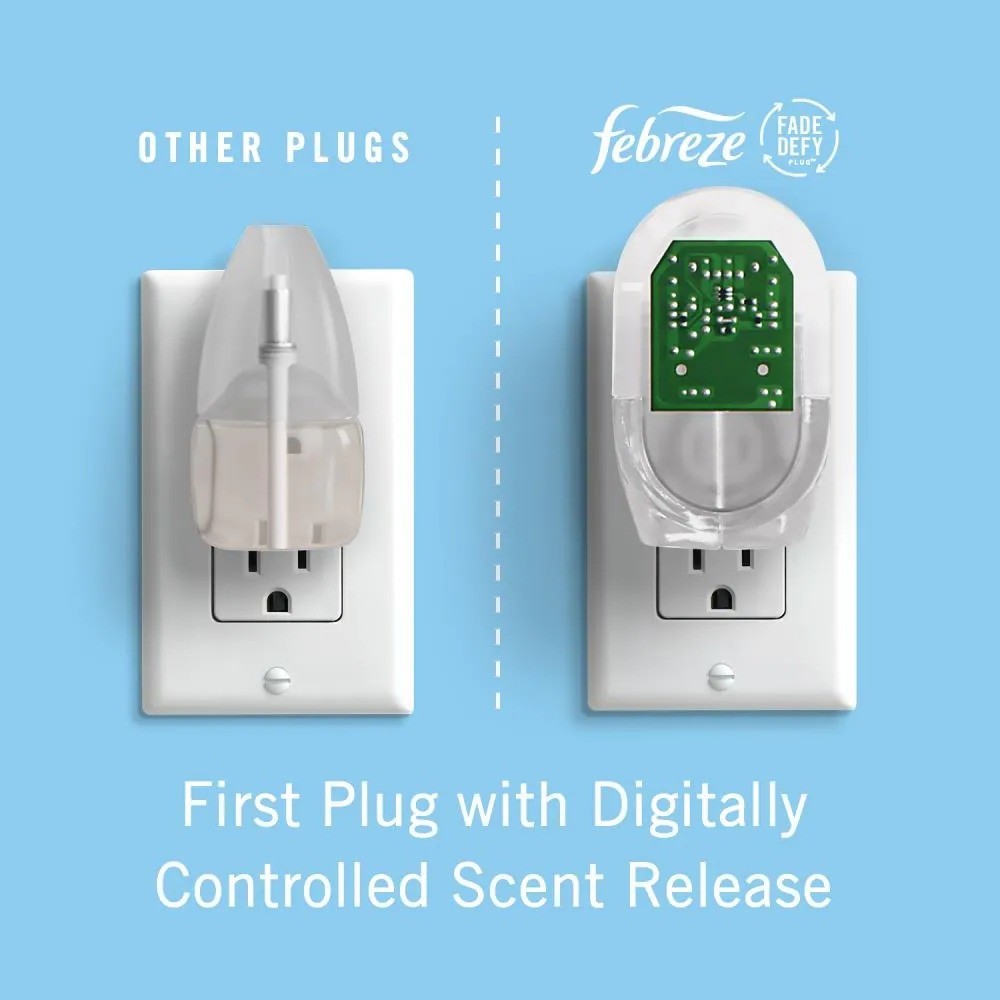 Febreze plug in air fresheners, gain original scent, scented oil refill 3-pack