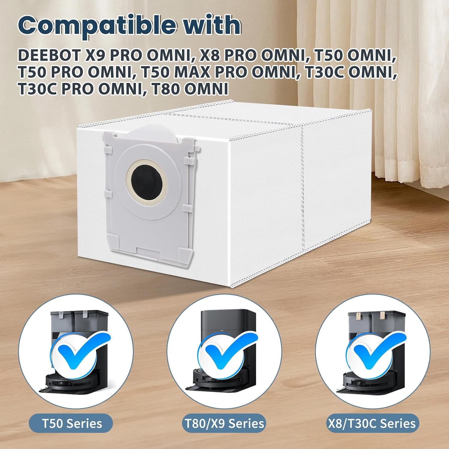 12 Pack Dust Bags Compatible with ECOVACS DEEBOT X9S X9 PRO X8 PRO OMNI T80S