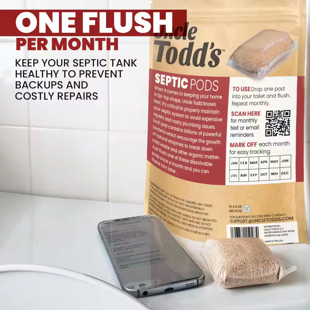12 Oz. Septic Tank Treatment Pods Drain Cleaner (6-Pack) Free Ship NEW