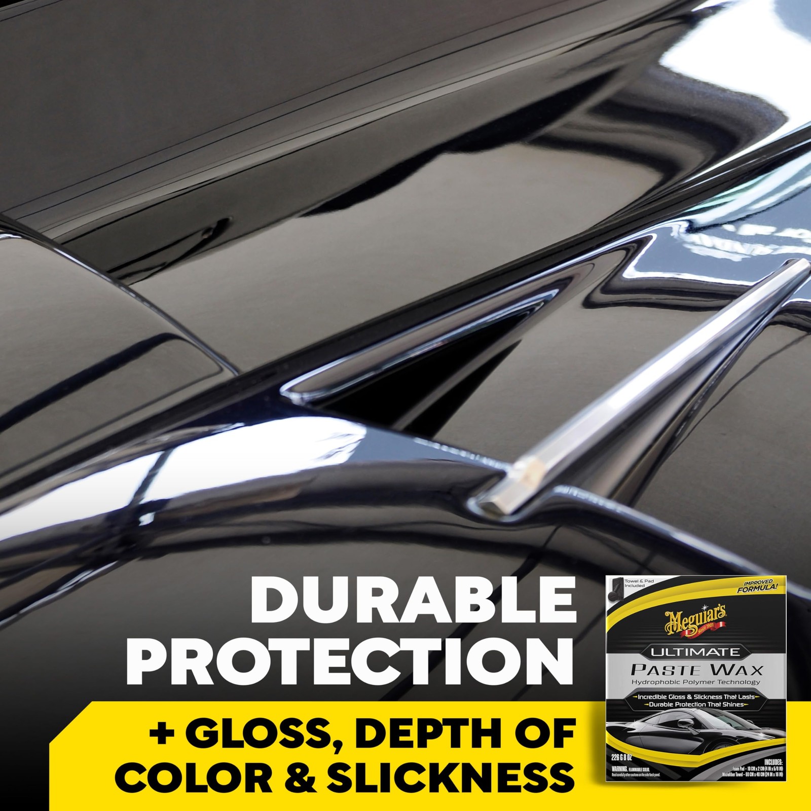 Meguiars Ultimate Paste Wax 8Oz Improved Formula Long Lasting Protection Shine