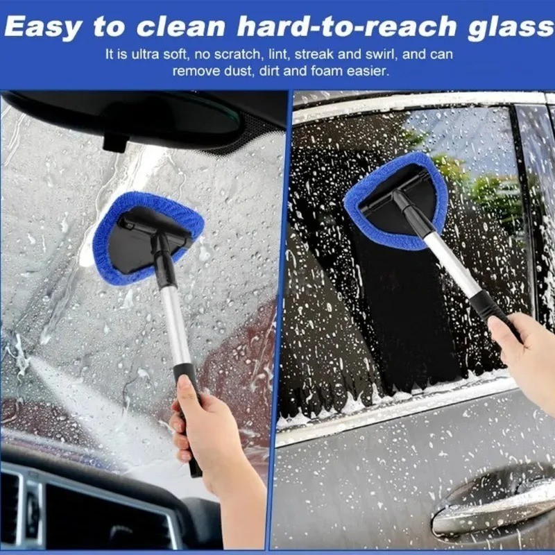 Windshield Cleaning Tool Kit Car Window Glass Wiper Cleaner Extendable Brush Pad