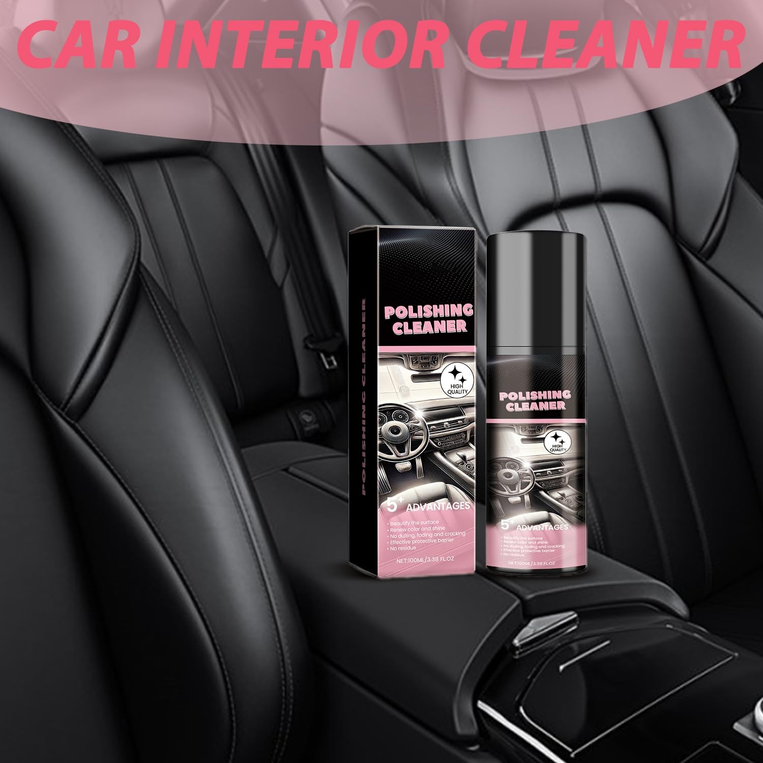 XiuFa Car Interior Cleaner,100ml Cleaner, 0.5 Fl Oz (Pack of 2)