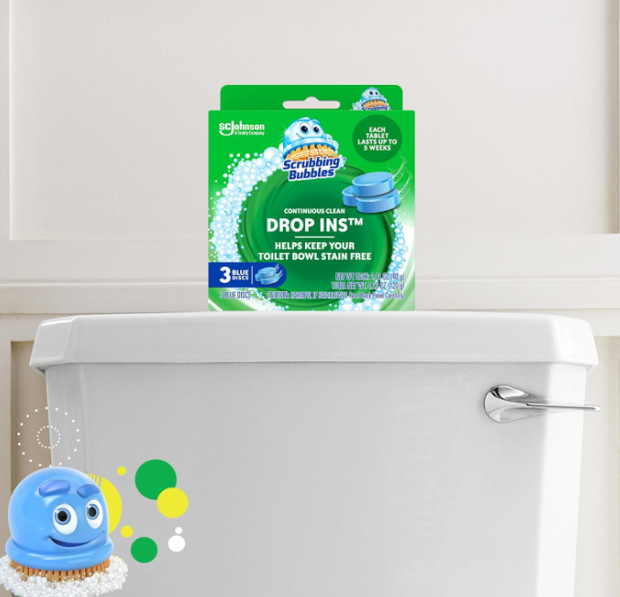 Scrubbing Bubbles Continuous Clean Toilet Drop-Ins, Automatic Blue Toilet Bowl C