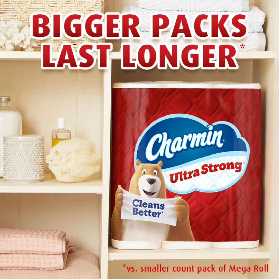Charmin Ultra Strong Toilet Paper 30 Mega Rolls, 220 Sheets Per Roll