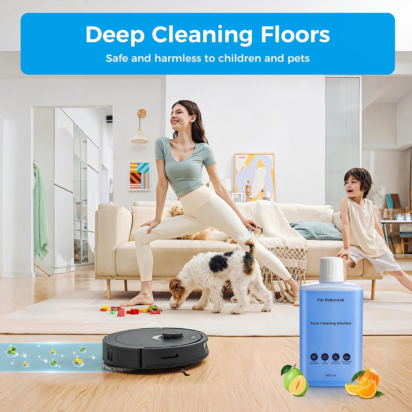 Floor Cleaning Solution for Roborock Robot Vacuum and Wet Dry Vacuum