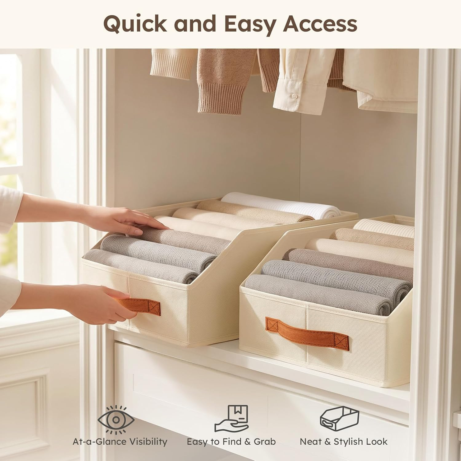 Fabric Storage Bins for Organizing – 6 Pack Large Trapezoid Collapsible Storage
